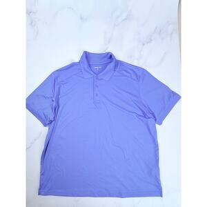 Lands End Polo Shirt 2XL Blue Short Sleeve Performance Classic Fit NWOT